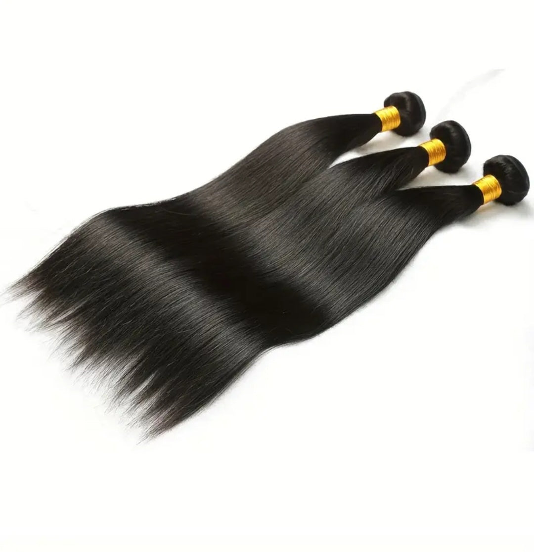 3pcs bundles Peruvian Bone Straight Human Hair Bundles 12A| Natural Black 20-inch