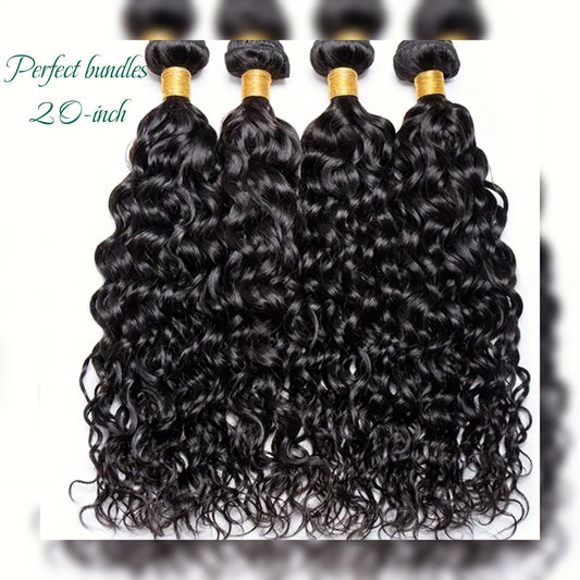 Deep Wave 3pcs Bundles Human Hair Weaves Peruvian Brazilian Virgin 100% Remy Human Hair 12A Wet And Wavy 3 Bundles 20-inch